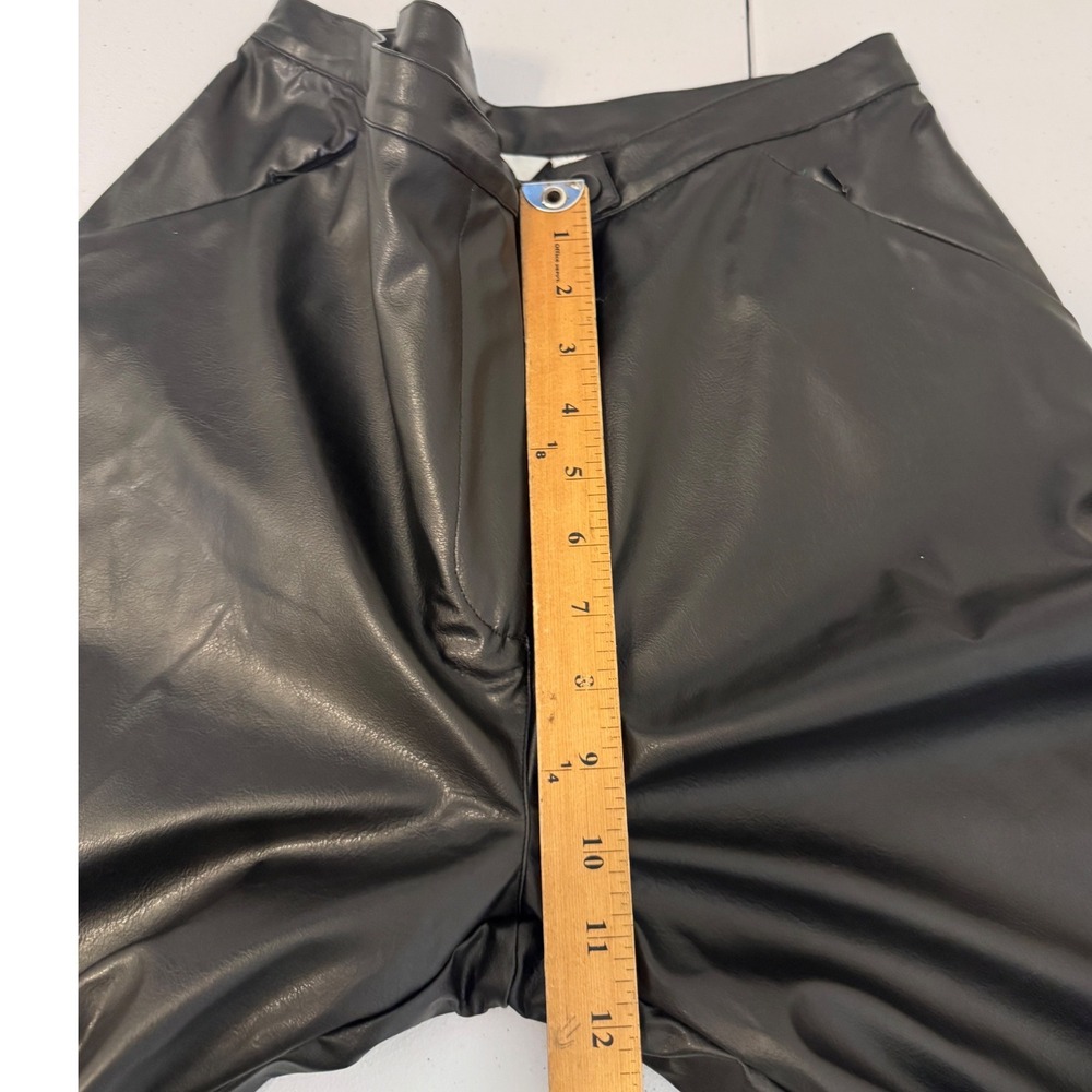 Ravel Black Faux Leather High Waisted Straight Leg Pants Women Size L y2k u3 - Picture 5 of 6